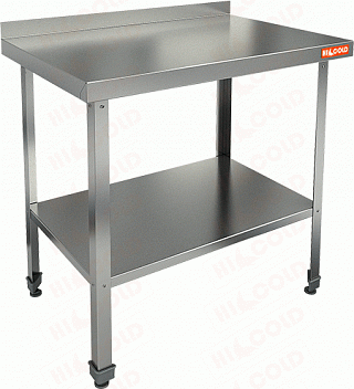 Стол пристенный с бортом и полкой HICOLD НСО-10/7БП ЭЦ-2