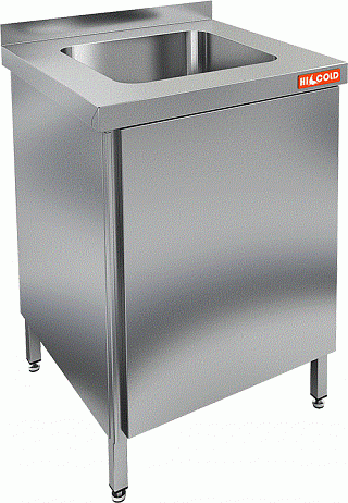 Стол производственный с распашной дверцей и моечной ванной HICOLD НСЗ1М-6/7БП-1
