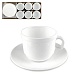Набор чайный на 6 персон / 12 предметов: кружка 250 мл + блюдце d=15,2 см, белье 1/8