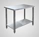 Стол СПЛ 1800*600*850 полка сплошная нерж., 6 ног, каркас-уголок оцинк.-preview-3