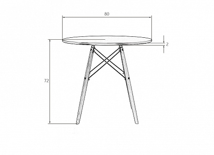 Стол обеденный DOBRIN CHELSEA`80 ножки светлый бук, столешница бежевая-2