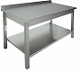 Стол СПП 800*700*850 борт, полка сплошная нерж., каркас сварной труба нерж.