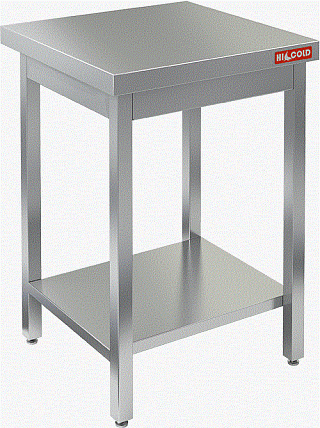 Стол нержавеющий разделочный центральный с полкой HICOLD НСО-7/7П-1