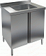 Стол нержавеющий с распашными дверцами и моечной ванной HICOLD НСЗ1М-7/7Б
