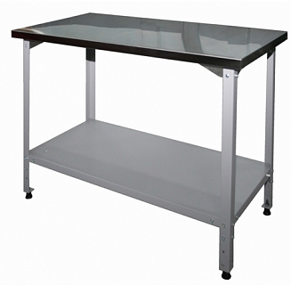 Стол СПБ 1100*600*850 борт, полка сплошная нерж., каркас уголок краш.-1