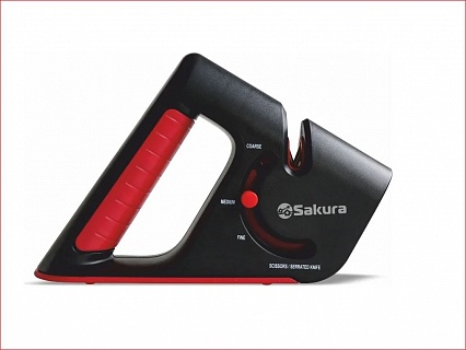 Точилка для ножей Sakura SA-6657G 4 слота заточки + ножницы и зубчатые ножи-2