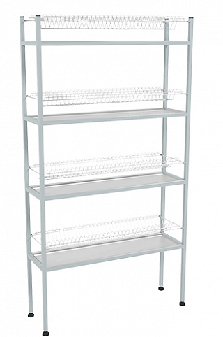 Стеллаж для тарелок ЭКОНОМ СКТК-4КЭ (сетки хром, каркас окраш.) 895*270*1680(1700)мм-1