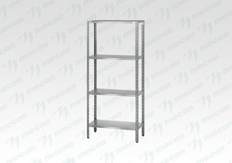 Стеллаж полочный СПЛ 1100*600*1800, полка крашенная 0,8мм 4шт, стойки краш., Мекон-1