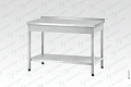 Стол производственный СПРп - 1500*800*860 "Profi Inox" борт, (полка сплошная)