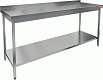 Стол производственный пристенный с бортом и полкой HICOLD НСО-18/7БП