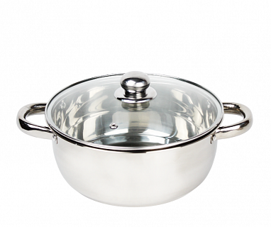 Кастрюля 2,8 л d=22 см, толщина 0,35 мм, из нерж. стали 201 1/36-1