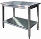 Стол СППр 1200*600*850 полка сплошная нерж., каркас разборный труба нерж. 