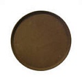 Поднос прорезин.кругл.16'' 40см корич.