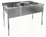 Ванна моечная цельнотянутая трехсекционная HICOLD НСО3М-18/7Б