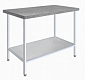 Стол кондитерский СКП 1500*700*850 полка сплош. нерж., столешница гранит 30мм, каркас св. труба нерж.