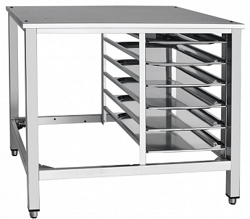 Подставка под пароконвектомат ППК 900*700*645, 2 ряда на 5 ур. для GN 1/1, загр. узк. стороной, каркас сварной труба нерж.-1