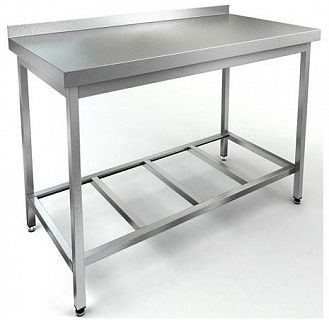 Стол пристенный с бортом и полкой решеткой HICOLD НСО-10/7Б ЭН-1