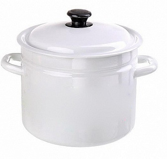 Кастрюля 7,0 л цил.борт белый 1/2	-1