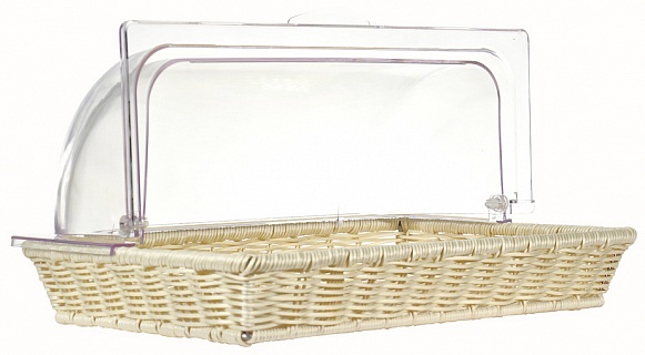 Корзинка пластиковая 415х280 мм бежевая [KT3426]-2