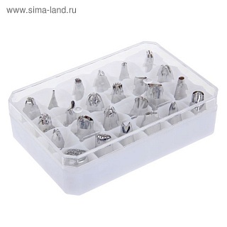 Набор кондитерских насадок d=2 см, 24 шт в кейсе, форма насадок МИКС-2