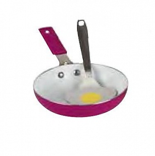 Сковорода d=14 см. для яичницы алюм. с керамич.покр. розовая -1