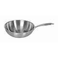 СКОВОРОДА-ВОК d=300/90 нерж. тройное плоское дно с ручкой ИНДУКЦИЯ LUXSTAHL [C241341]