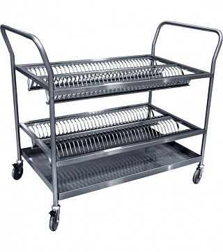 Тележка для сушки тарелок ТСТ-100-4 (1000мм) 140 тарелок, вся нерж. (модель 2019) 21000002728-2