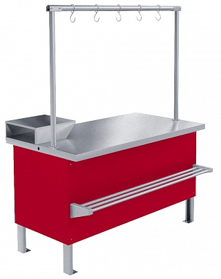 Прилавок холодильный среднетемпературный ПХС-1,55/0,85 (мясной, под выносное холодоснабжение с креплением для перекладины)-1