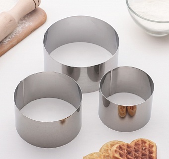 Набор форм для выпечки «Круг», 3 шт: d=8/10/12 см-1