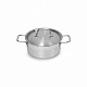 Кастрюля 2л нерж.тройное дно d=190 h=80, индукция, серия "Satin" LUXSTAHL																				