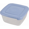 Контейнер для продуктов квадр. 0,95 л. 14,5*14,5*7,2 см. п/п с голубой крышкой /1/17/