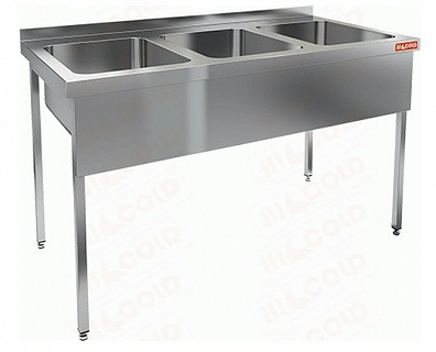 Ванна моечная цельнотянутая трехсекционная HICOLD НСО3М-18/7Б-1