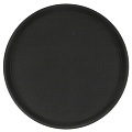 Поднос прорезиненный круглый 350х25 мм черный [1400CT Black]