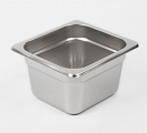 Гастроёмкость 1/6 из нержавеющей стали, 100 мм, 17,6×16,2×10 см, толщина 0,8 мм