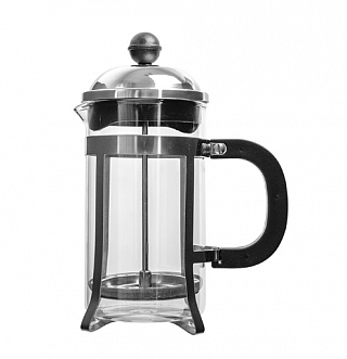 Кофейник с прессом стекло; металл, пластик; 350мл; D=65, H=190, B=120мм; металлич., черный-1