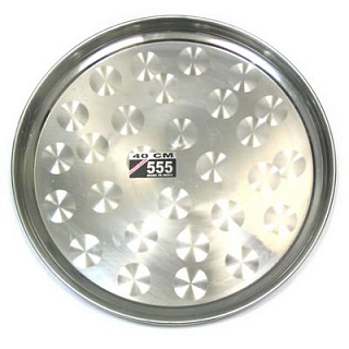 Поднос круглый 40см, нерж.сталь 1/4/36-1