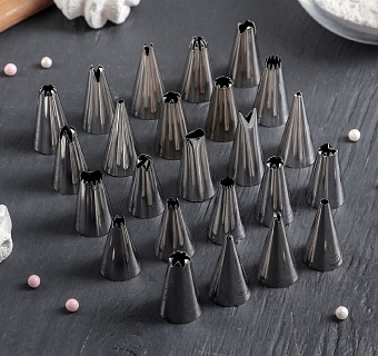 Набор насадок кондитерских d=1,5 см, 24 шт, в кейсе, форма МИКС-1