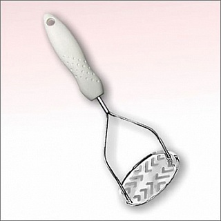 Картофелемялка хром белая ручка ан50-26-1