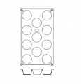 Форма кондитерская «Круг» мини-маффин[11ячеек}; силикон; D=50, H=28, L=295, B=175мм; кирпичн.