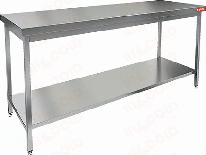 Стол нержавеющий разделочный центральный с полкой HICOLD НСО-16/7П-1