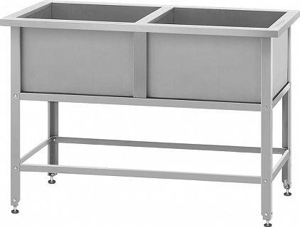 Ванна моечная ВМСн - 800/2 "Norma Inox", 2 м/о 700*700*400 (ножка угловая)-1