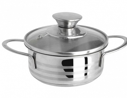 Кастрюля 0,6 л. Стеклянная крышка 12х5 см. BIMBO vitro-1