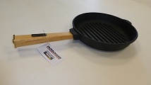 Сковорода-гриль d=24 см. h=4 см чугун. с дерев. ручкой FM