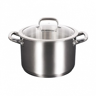 Кастрюля 5,0 л "LEON" д.22см, со стекл. крышкой индукция 1/3-1