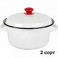 Кастрюля 2,0 л кон.борт белый 2 сорт 1/12