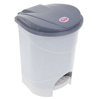 Контейнер для мусора с педалью IDEA, 7 л, цвет мраморный-1