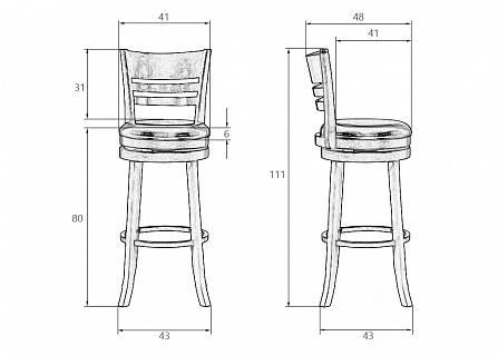 Стул барный DOBRIN WILLIAM BAR шоколад, чёрный-2
