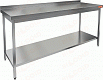 Стол производственный пристенный с бортом и полкой HICOLD НСО-16/6БП-1