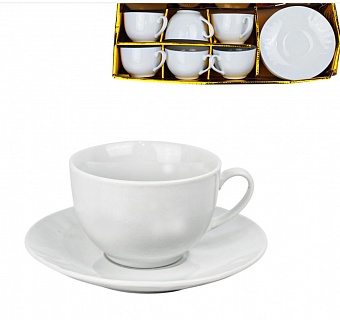 Чайная пара 220мл, фарфор, белье 6/48-1