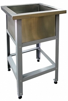 Ванна ВМБ-1 1400*800*860  увел. полка с отв.д/смесителя, сварная мойка нерж. 1 мм 1300*680*450-1